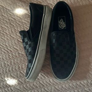 All Black Classic Vans Slip Ons